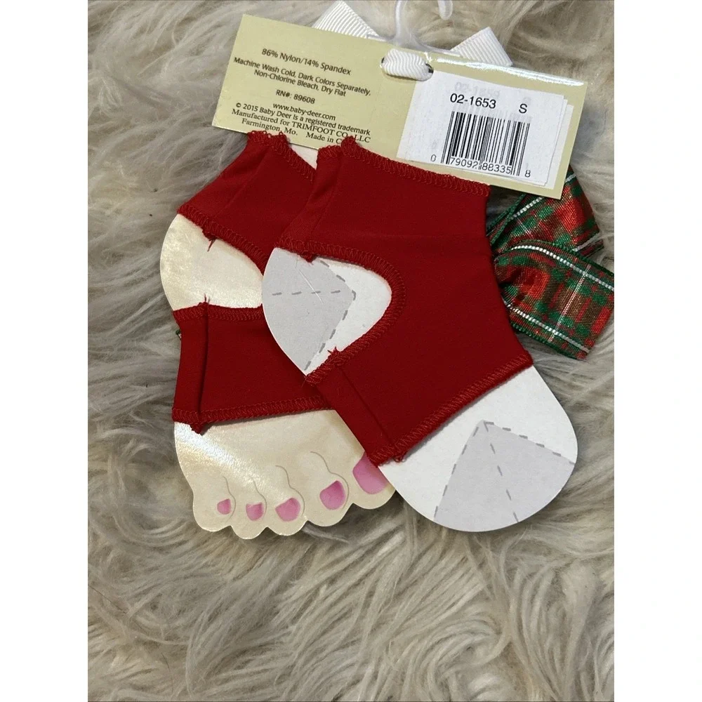 Lot Of 4 Baby Deer Infant Girl Peep Toe Sock Gripper Christmas Birth To 12 Month